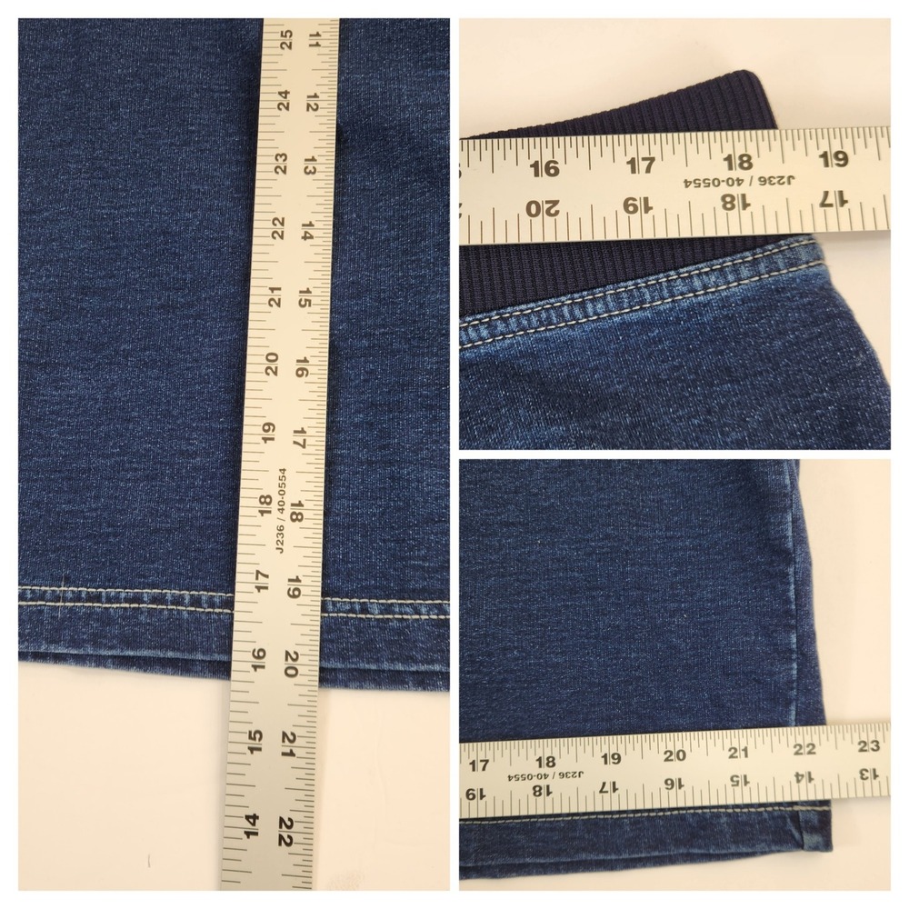 Zenergy Chico's Size 2 Women's Large Dark Wash Denim Skirt Elastic Waist Stretch - Picture 4 of 8